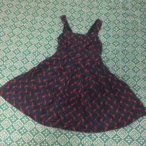 Blue/red giraffe dress
